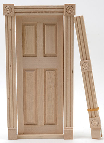 Dollhouse Miniature Fancy Door with Trim